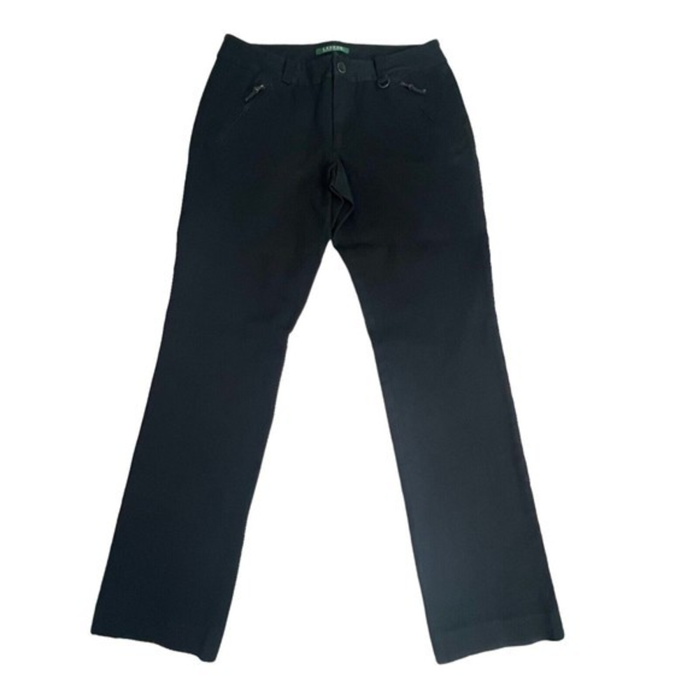 Lauren Ralph Lauren Womens‎ Black Low Rise Straight Leg Pants Size 8